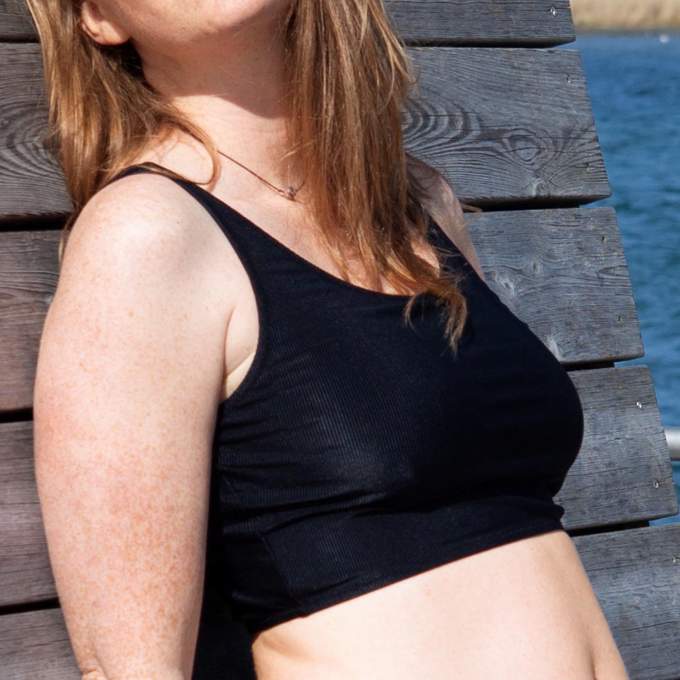 Crop Top Ribbed - Black